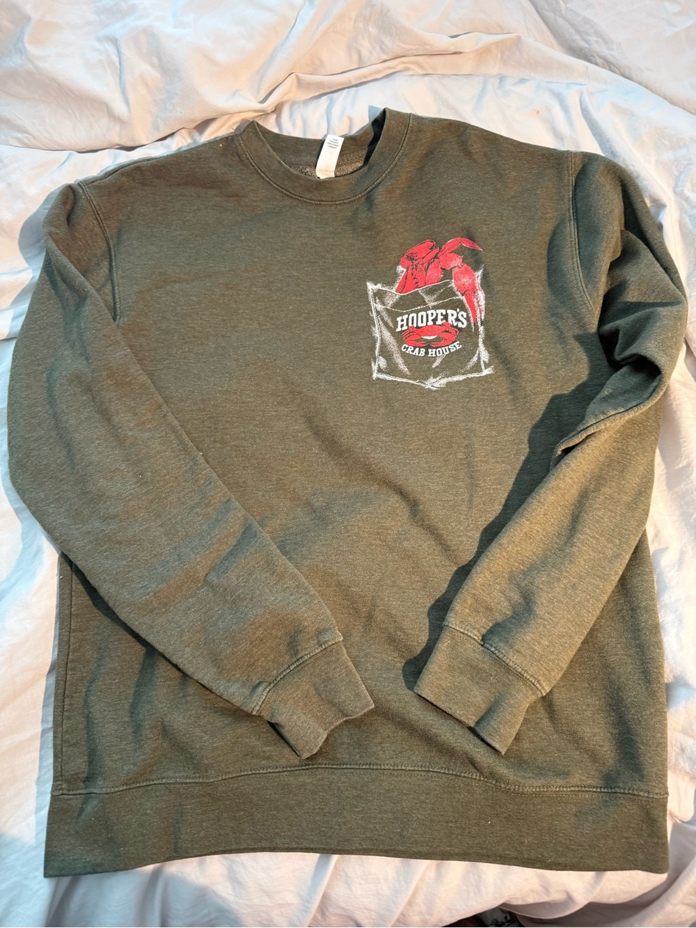 Hooper's Olive Green Crewneck Sweatshirt for Women